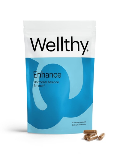[BRSWGZARAABQKDTP] Wellthy Enhance Testosterone Supplement and Estrogen Blocker for Men (90 Pills)