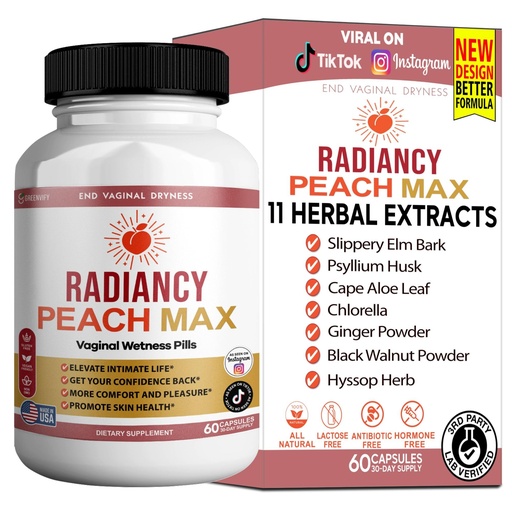 [BRSREGQDA4GROHQ2] Radiancy Peach Max Vaginal Wellness Supplement, 60 Capsules, 30 Day Supply (1)