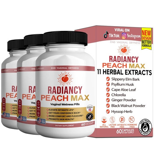 [BRSREGQDA55GC23P] Radiancy Peach Max Vaginal Wellness Supplement, 60 Capsules, 30 Day Supply (3)