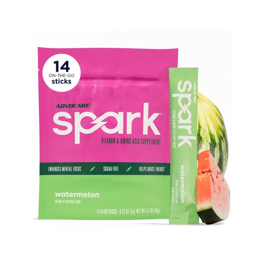 [BRSWKEYCAB4AOH36] AdvoCare Spark - Energy Drink Mix - Vitamin & Amino Acid Supplement - Supports Energy & Focus* - Portable Immune Support* - Sugar-Free - Watermelon, 14 Stick Packs (3.5 oz)