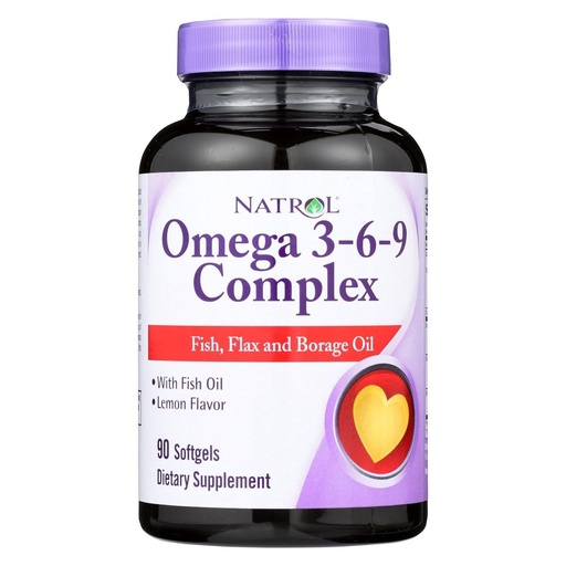 [BRSWIYYOOQMAG2Y3] Natrol Omega-3-6-9 Complex with Flax and Borage, 90 Softgels