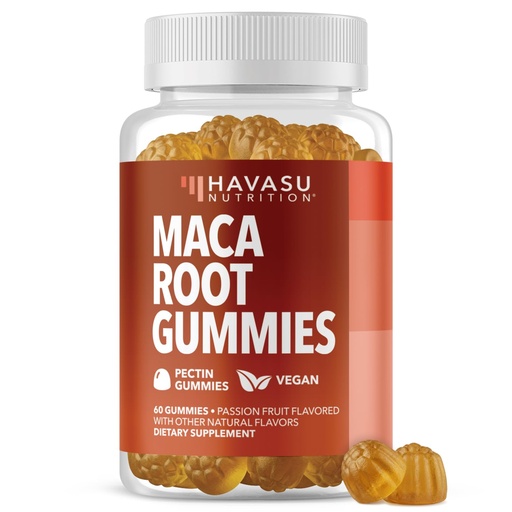 [BRSRYYYRBF4BAYLO] Maca Root Gummies 50mg Per Serving for Energy, Vitality & Hormonal Balance - Maca Root 4:1 Extract - 60 Count - Vegan, Non-GMO & Gluten Free - Pectin Gummies - 30 Servings, Passion Fruit Flavor
