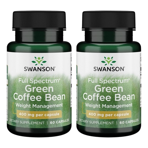 [BRSWGAAODN6B4337] Swanson Full Spectrum Green Coffee Bean 400 Milligrams 60 Capsules (2 Pack)