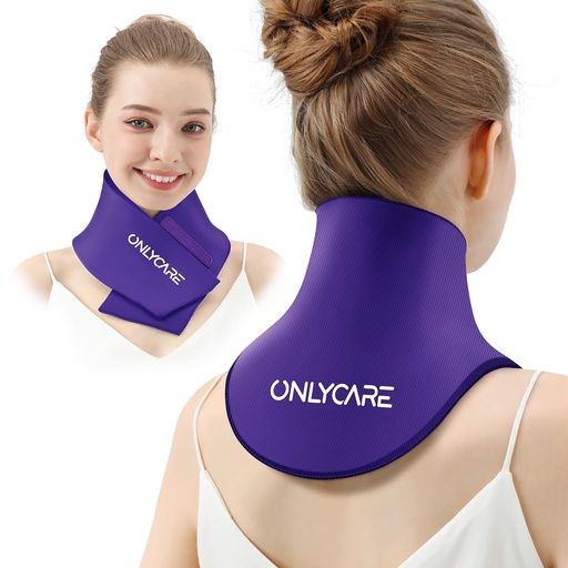 [BRSRAFIRBZ7QMFDH] ONLYCARE Neck Ice Pack Wrap Gel - Upgraded Shoulder Ice Packs for Injuries Reusable, Hot and Cold Compress Ice Packs for Neck, Relief of Pain, Swelling, Sprains, Office Pressure