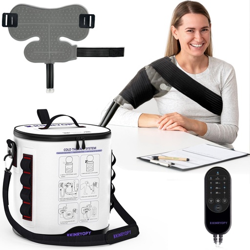 [BRSREADRB4AR4CDB] Cold Therapy Machine for Shoulder with Programmable Timer, Portable Ice Machine for Shoulder After Surgery, Lightweight Replacement Recovery System, Cryotherapy Pain Relief w/Compression Pad