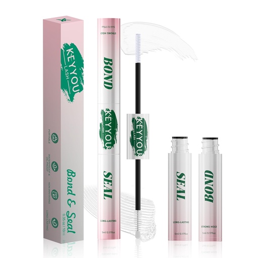 [BRSREHA3BENGEFDX] KEYYOU Lash Cluster Glue,New Lash Bond and Seal Waterproof for Eyelash Clusters,72Hours 2-in-1 Super Hold Long-Lasting Non-Irritating for DIY at Home(White Bond,10ML)