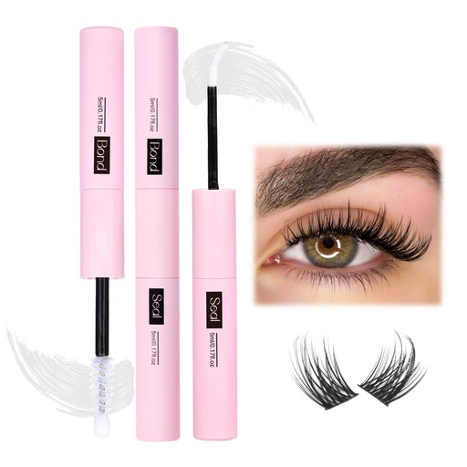 [BRSRA2TYDEGROADO] Mavphnee Lash Bond and Seal Clear Strong Hold Eyelash Adhesive Quick Drying Cluster Lash Glue 72Hours Long Lasting 2 in 1 Eyelashes Glue for DIY Lash Extensions Waterproof Cluster Glue