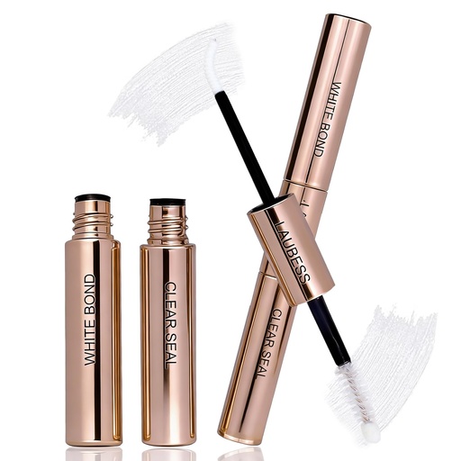 [BRSREHT3PJ6QK2D7] Lash Bond and Seal Lash Glue Waterproof LAUBESS 2-IN-1 Cluster Lash Glue for Eyelash Clusters 72H 10ml (White/Clear)