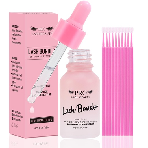 [BRSW2CY3BYGW22A3] PRO Lash Bonder for Eyelash Extensions Super Bonder Glue Accelerator with 10Pcs Cotton Swab Lash Extension Sealant Longer Retention Waterproof Oil-Proof Special Dropper Design for Dose Control 15ml