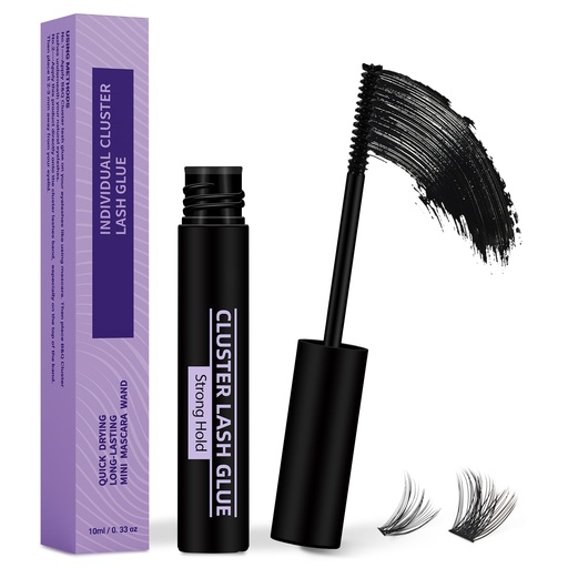[BRSRMYDRBMCRU3DG] Lash Cluster Glue 10 ML Lash Bond Black Long Retention Eyelash Glue for Personal DIY Eyelash Extension Waterproof Bond Mild High Adhesive for Beginners (Black,10ml)