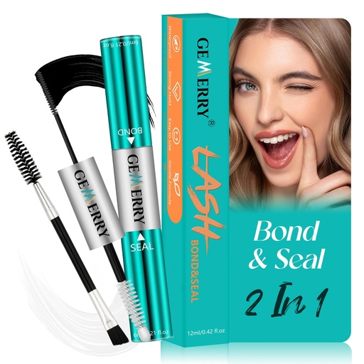 [BRSRA236DIFBMHIZ] GEMERRY Lash Bond and Seal Waterproof 12ml | 72-96 Hours Long Lasting for Lash Cluster Glue Self Use at Home