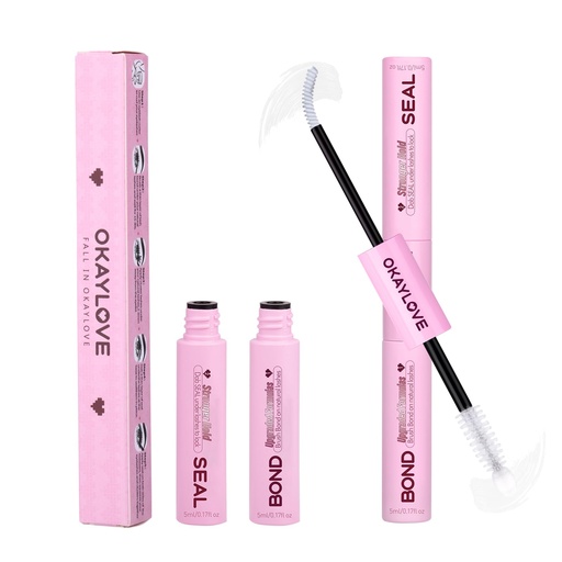 [BRSREAARB4FGAADG] OKAYLOVE Lash Cluster Glue, Waterproof Lash Bond and Seal Lash Glue for Eyelash Clusters, 150H+ Strong Hold 2-in-1 White Eyelash Extension Glue, Quick-Drying, Non-Irritating