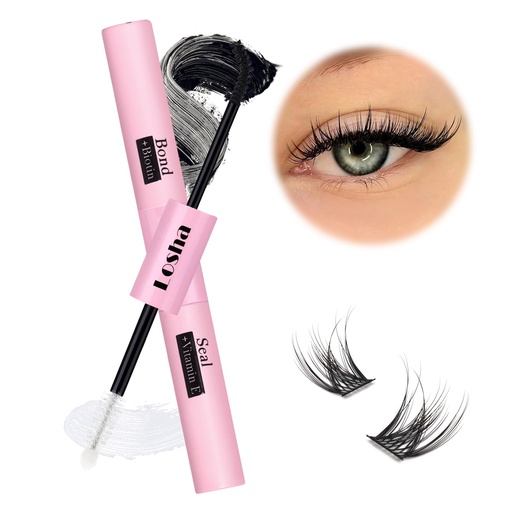 [BRSRAGTYDEHROCQU] Losha Lash Bond and Seal Waterproof Strong Hold Lash Clusters Glue 2 in 1 Long Lasting Cluster Lash Glue Eyelash Bond and Seal for DIY Lash Extensions (SJ-Pink)