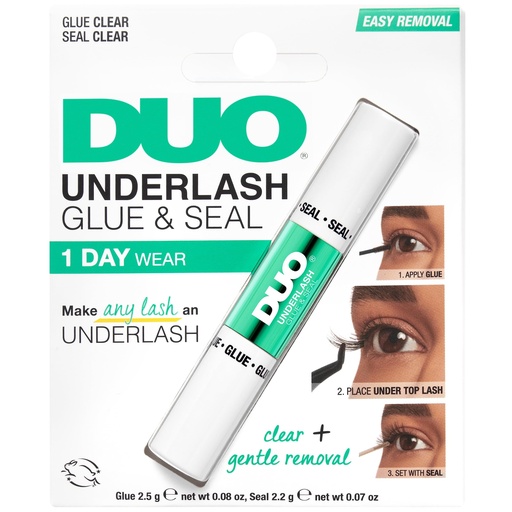 [BRSREFQDA5YGYFD2] DUO Under Lash Glue & Seal – Clear Eyelash Adhesive with Gentle Removal, Easy 1 Day Wear, Strong Hold Eyelash Glue for DIY Lash Clusters