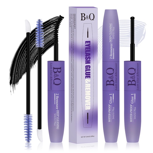 [BRSROFD4A4PBU2DJ] B&Q Lash Glue Remover Lash Glue Remover 2-in-1 Kit Lashs Cluster Glues for Eyelash Clusters with Gentle Lash Removers Waterproof Quick-Dry Formula Portable Travel-Friendly Design(Bond and Remover）
