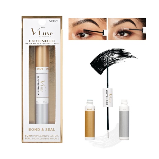 [BRSROZYOABYGM33V] VLuxe DIY Eyelash Extension Bond & Seal Lash Adhesive Infused with Biotin & Vitamin E, Strong Nourishing Water Resistant Lash Glue For Extensions, Cluster, Individual False Lash (Black 0.29oz)