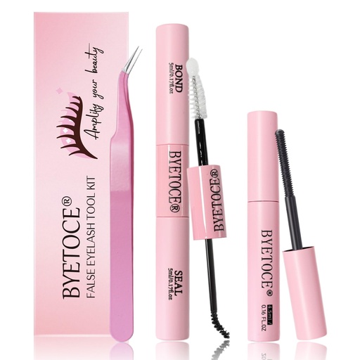 [BRSREY33DMGWCFLP] Lash Cluster Glue Bond and Seal Kit with Lash Glue Remover and Tweezers for Lash Extension Clusters Fast Removal, Portable Eyelash Brush for Eyelash Extension Beginners