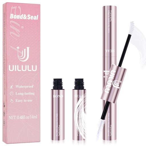 [BRSRGAL6DEBQKHLF] Uilulu Lash Cluster Glue, Lash Bond and Seal for Eyelash Clusters White 2-in-1 Glue DIY at Home Use Hold Long-Lasting Eyelash Adhesive(7ml+7ml)