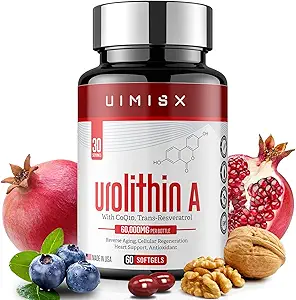 [BRSRAFIRBV7GA3LX] Urolithin A Pro Supplement 1000mg, 60 Softgels Super Antioxidants with Resveratrol & CoQ10 for Energy Production and Healthy Aging- Mitoceutical for Muscle Strength and Skin Care
