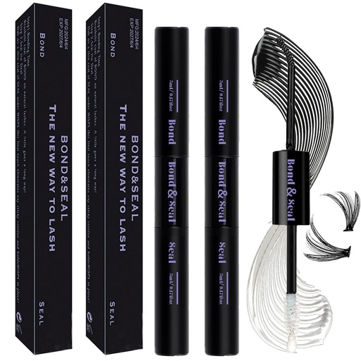 [BRSRAEIHBV5RGCDO] Lash Bond and Seal Kit 2Pcs DIY Lash Extension Waterproof Lashe Cluster Glue 72h Hold Portable Individual Lash Glue for Eyelash Extensions Beginners Black Bond&Clear Seal(5ml+5ml）