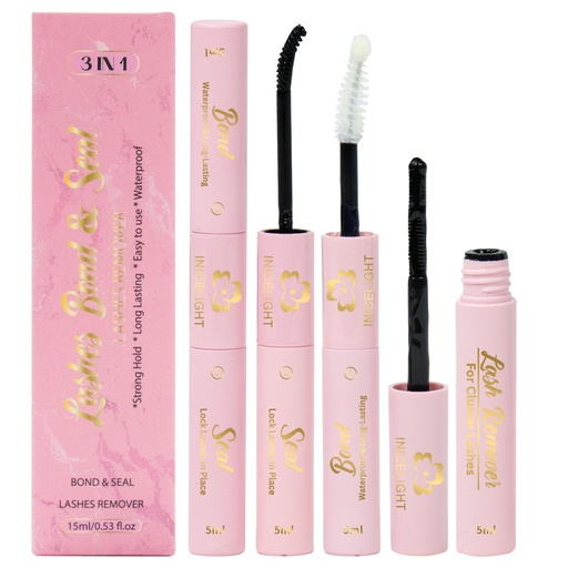 [BRSREYL6CMPRECY2] Lash Bond and Seal Kit for DIY Eyelash Extensions, Waterproof Lash Glue & Sealant, 72 Hour Long Lasting Hold, Keratin & Vitamin E Infused, Smudge Proof Lash Lift Effect, At Home Lash Extension Kit