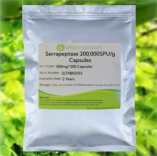 [BRSRGA35DEIR4CQ4] Serrapeptase Powder 200,000SPU/g Capsules ，500mg*200 Capsules