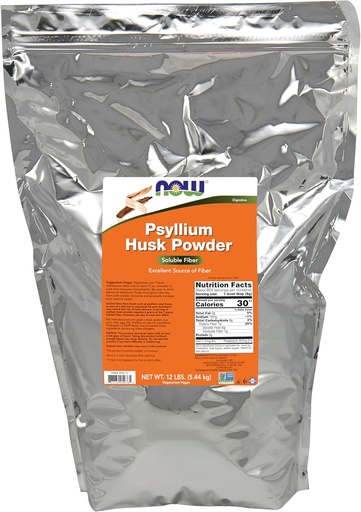 [BRSWIY36CQHQ4ETM] NOW Foods Supplements, Psyllium Husk Powder, Non-GMO Project Verified, Soluble Fiber, 12-Pound