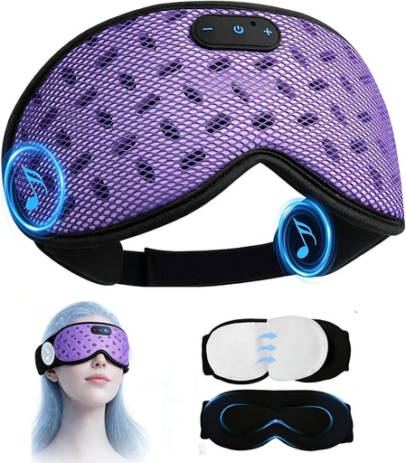 [BRSRYYDQB56G2EL4] LC-dolida Sleep Headphones, Sleep Mask with Bluetooth 5.4 Headphones, Detachable 3D Blackout Eye Mask with Wireless Headphones Bluetooth Sleep Mask for Side Sleepers, Cooling Music Mask Gift (Purple)
