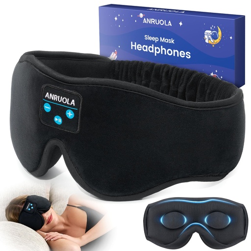 [BRSREFIEAUJWYFA3] 3D Sleep Mask with Bluetooth 5.4 Headphones for Side Sleepers, Wireless Music Eye Mask with Stereo Speakers, Wireless Headphones for Sleeping, Gift for Women & Men