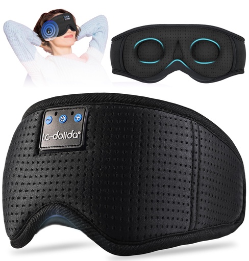 [BRSRACYQPMMA43DO] LC-dolida Sleep Headphones, Sleep Mask Bluetooth Wireless Music Eye Mask, Sleeping Headphones for Side Sleepers Sleep Mask with Bluetooth Headphones Ultra-Thin Stereo Speakers Perfect for Sleeping