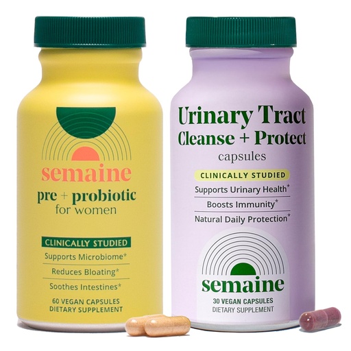 [BRSRGCA3OQNWEAY3] Semaine Urinary Tract & Gut Bundle for Women, Bladder Comfort + Gut Health Support, Clinically-Studied Ingredients (90 ct)