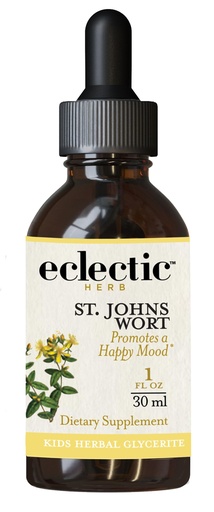 [BRSWIYT3PMDBOYDG] Eclectic Herb - Organic St. John's Wort for Kids | Black Cherry Flavored | Promotes a Positive Mood | Concentrated, Alcohol-Free, Vegan, Non-GMO, Gluten Free (1 fl oz | 30 ml)