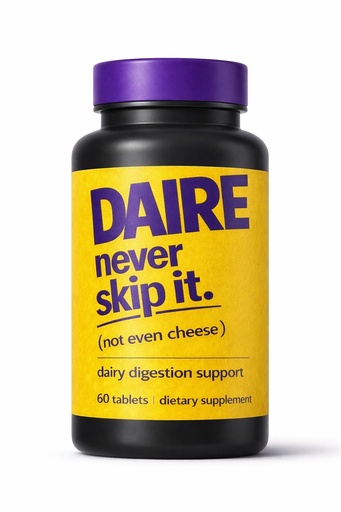 [BRSRYZAKBENWE233] Daire Lactase Enzyme Tablets for Lactose Intolerance - Fast Acting Lactose Intolerance Pills for Dairy Relief - Take Before Eating Dairy, Milk, Cheese & Ice Cream - 60 Tablets