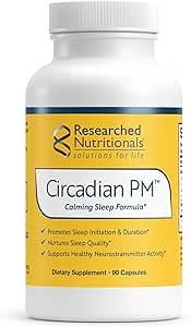 [BRSROYAROAIRQA3U] Researched Nutritionals Circadian PM - Promotes a Healthy Nervous System, Histamine Response & Peaceful Nights with L Theanine, 5 HTP, Valerian Root & GABA Supplements (90 Capsules)