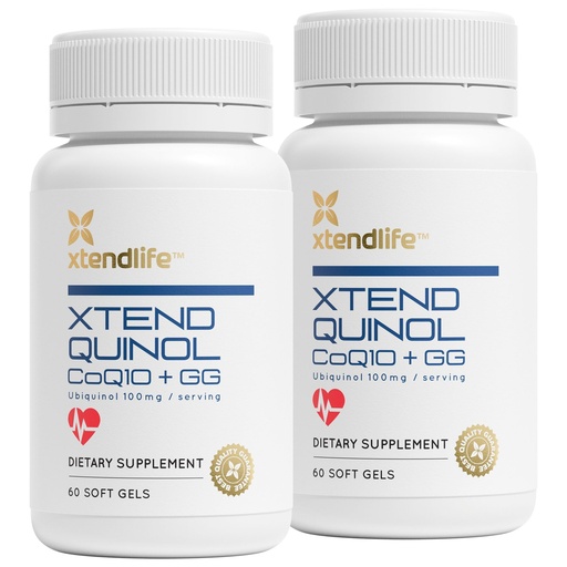 [BRSROCQBOQJRYFDU] Xtendlife Xtend-Quinol CoQ10 Ubiquinol Supplement for Heart Health, Cellular Energy, and Healthy Aging - with 100mg Ubiquinol and 50mg GG (Geranylgeraniol)-4 Month Supply (Pack of 2)