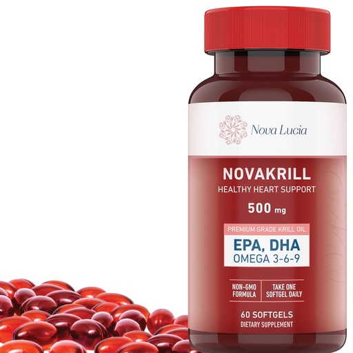 [BRSWGAANPMFQA3TK] NovaKrill Krill Oil Omega 3 Supplement – 1000mg Softgels with EPA, DHA, Astaxanthin – No Fishy Aftertaste – Easy to Swallow Antarctic Krill Oil – 60 Liquid Capsules