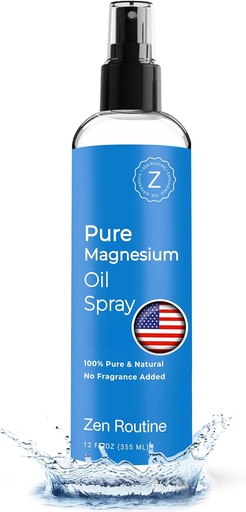 [BRSROBTRAV6BQ23X] Pure Magnesium Oil Spray 12oz (Single) – Organic USP Grade Magnesium Spray, Topical Magnesium Glycinate, Magnesium Oil for Feet, Body, Muscles & Leg Cramps – Made in The USA