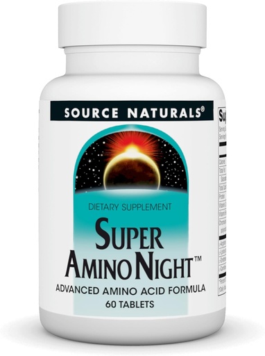 [BRSWIYYLO4DA43DY] Source Naturals Super Amino Night - Advanced Amino Acid Formula* - 60 Capsules