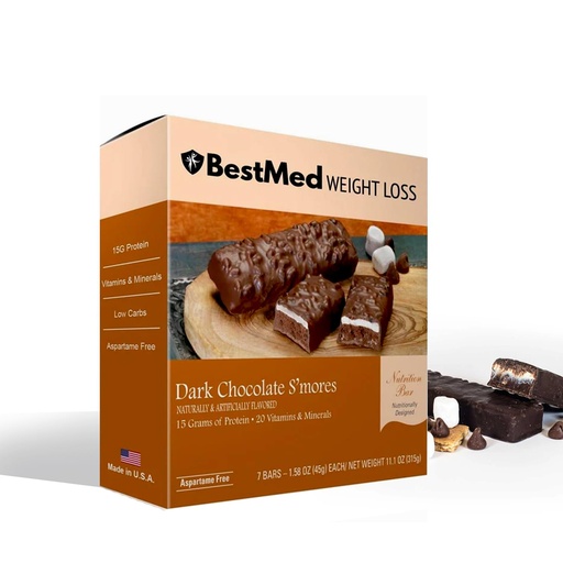 [BRSW2YYYAB6AY2Q2] BestMed Protein Bar – 15g Protein, Low Carb, Low Sugar, High Fiber, Low Calorie Meal Replacement Nutrition Bar, Healthy Snack for Weight Management Diet (Dark Chocolate, 7 Count)