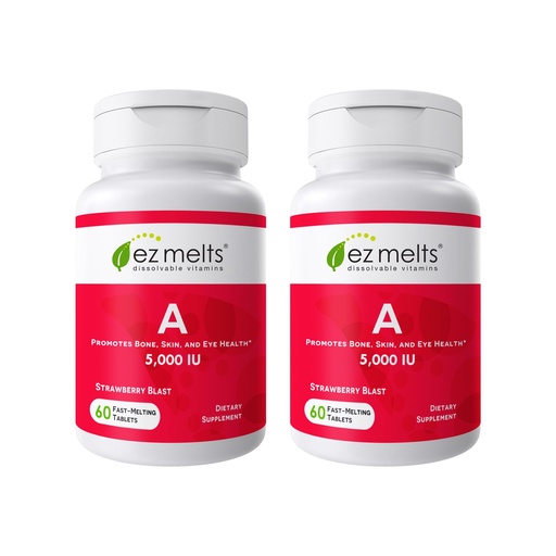 [BRSREAYNCUIWGC34] EZ Melts Vitamin A - Skin, Eye & Bone Health Supplement - Supports Healthy Nervous System - No Artificial Flavors - Non-GMO & Vegan - Strawberry Blast - 120 Dissolvable Tablets (120 Servings)