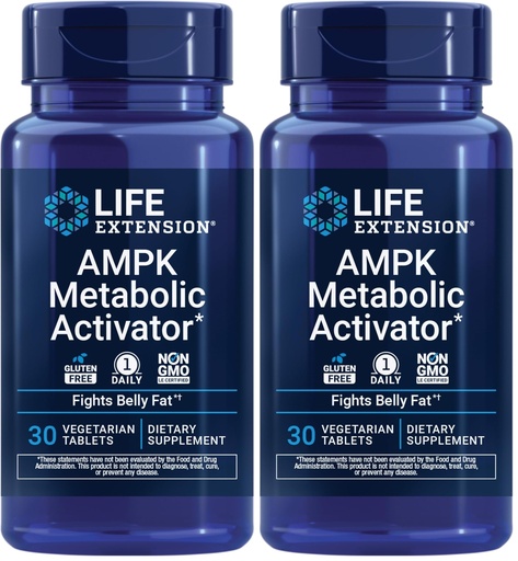 [BRSRGCT3AUGRSDLG] Life Extension AMPK Metabolic Activator*, Hesperidin, G. pentaphyllum, Fight unwanted Belly Fat, Target Overall Fat, Gluten-Free, Vegetarian, 1-Daily, Non-GMO, 30 Tablets (Pack of 2)