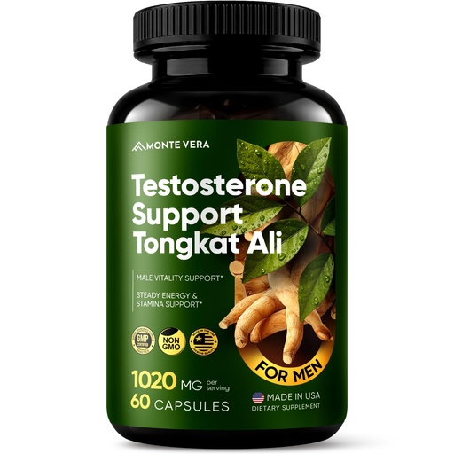 [BRSRGHQRBN5WMYD4] Tongkat Ali (Longjack) with Fadogia Agrestis - Supplement for Men & Women Supports Hormone Balance, Performance, Mood, Energy & Vitality - Made in USA (60 Capsules)