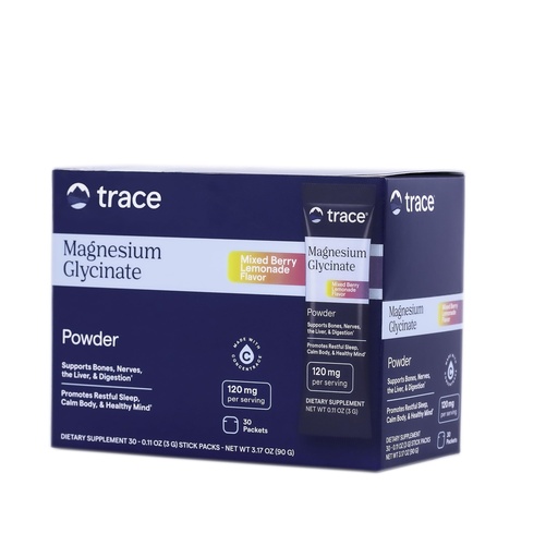 [BRSREHQ2BF6WYCI6] Trace Minerals Magnesium Glycinate - Bedtime Magnesium Supplement for Sleep Support - Nervous System & Healthy Mindset Support - Travel-Friendly Stick Packs -Berry Lemonade - 30 Servings