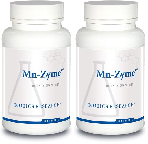 [BRSREAL3AADRAELX] Biotics Research Mn Zyme, Manganese, Trace Mineral, Antioxidant, Metabolism Support, Healthy Cholesterol, Bone and Cartilage Development. 100 Tablets (Pack of 2)