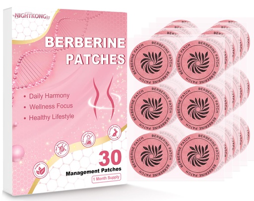 [BRSRGBQQOF5GYYDF] Berberine Patches for Women & Men – Herbal Wellness Patches with Berberine, Green Tea, Cinnamon & L-Glutamine, Self Care Patch for Daily Routine – 30 Count