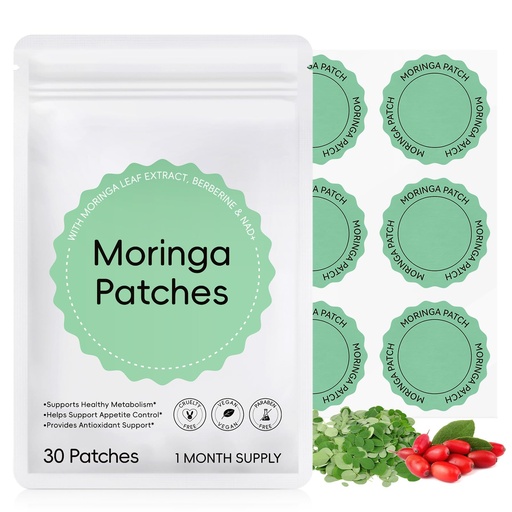 [BRSRYZT7AUPR4CL3] Moringa Patches, Moringa X Berberine Patches for Men & Women, 8-Hour Sustained Release (1 Pack)