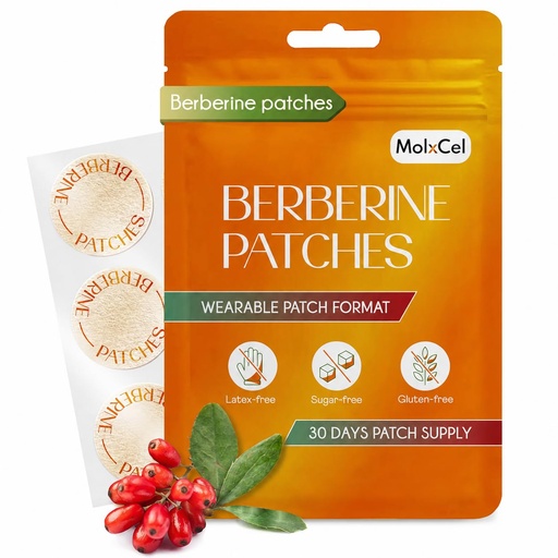 [BRSRGGQ3PN5BOEQY] Berberine Patches for Men and Women (30 Pcs), 8-Hour Wear, Skin Friendly, Latex-Free