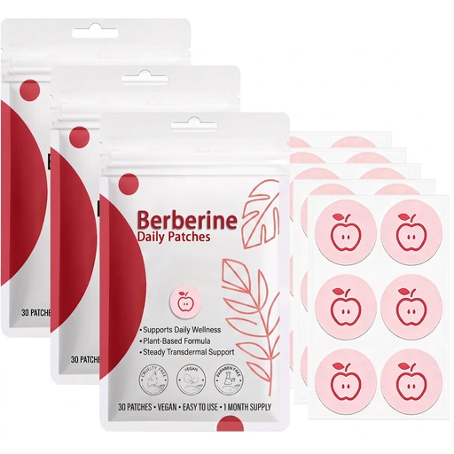 [BRSRYZAECEHRECYY] Berberine Patches, Advanced Natural Formula Body Care Patches for Men & Women, Long-Lasting Support, Adhesive for All Body Areas, 90 Counts