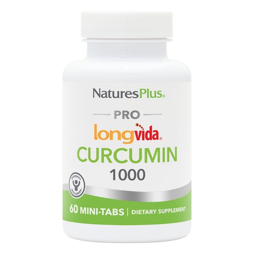 [BRSRAZQEBANQ22TX] NaturesPlus PRO Longvida Curcumin 1000 mg - 60 Mini-Tabs - Promotes Healthy Free Radical Protection - Non-GMO, Vegan, Gluten Free, Soy Free - 30 Servings