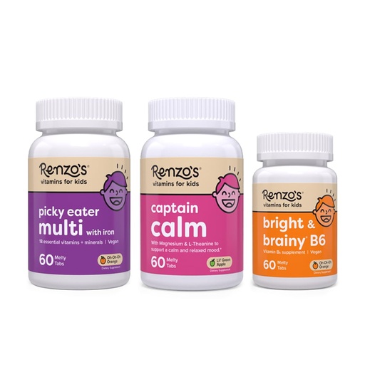 [BRSREHT4O56GEA3D] Renzo's Honor Roll Bundle - Picky Eater Multi Orange, Captain Calm, and Bright and Brainy
